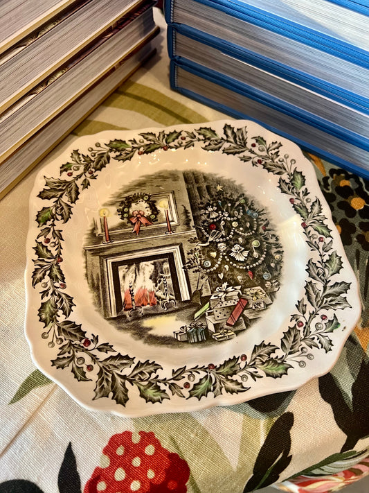 Vintage Christmas Dessert Plates